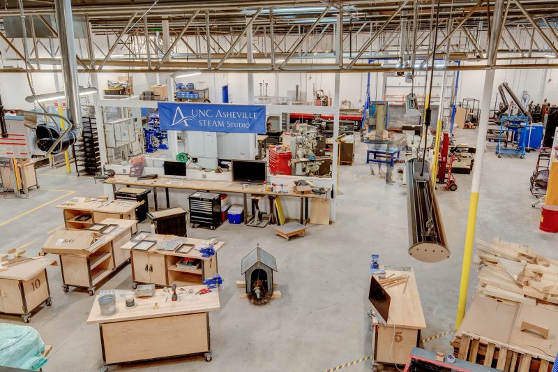 College workshop interior for UNC Asheville - Asheville Architect